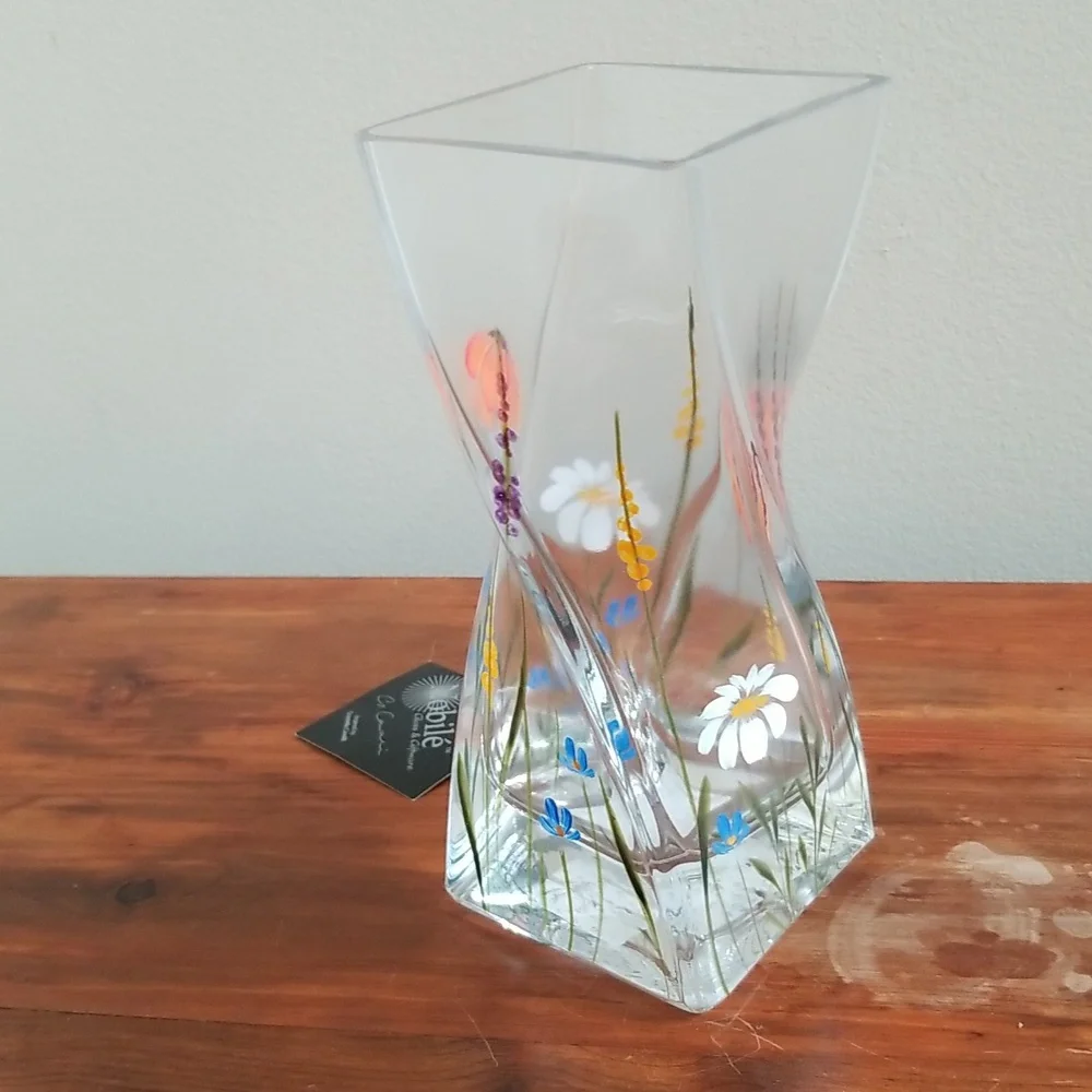 Nobile Blown and Handpainted Meadow Twist Vase - Picture 6 of 8